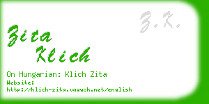 zita klich business card